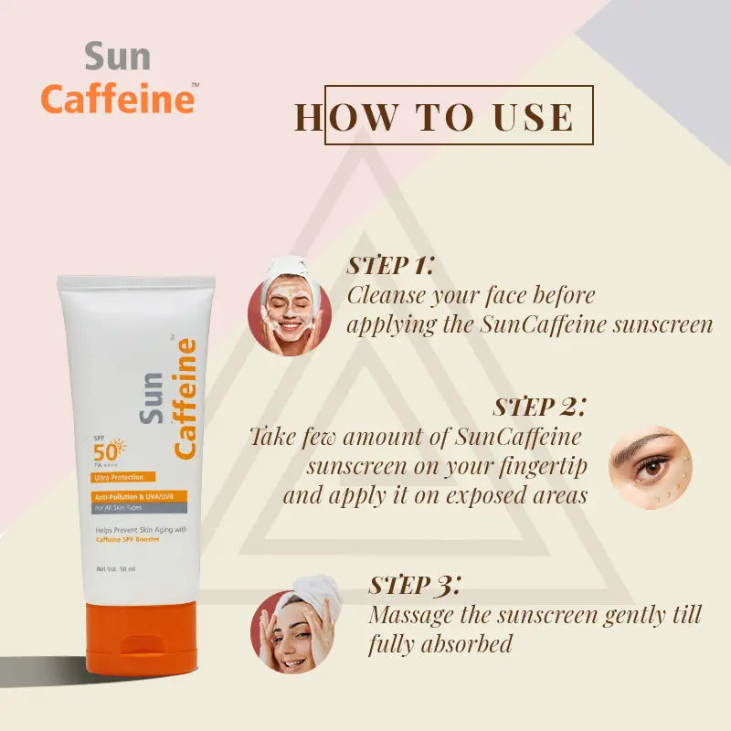 how to use sun caffeine sunscreen