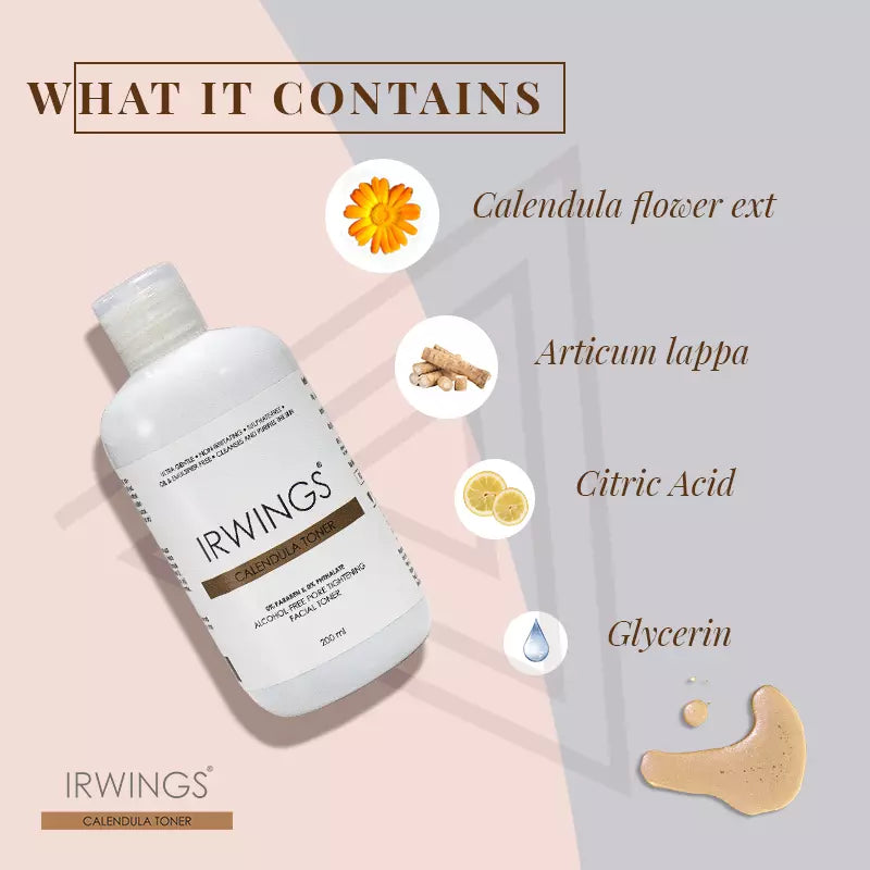 ingredients of irwings alcohol free calendula toner