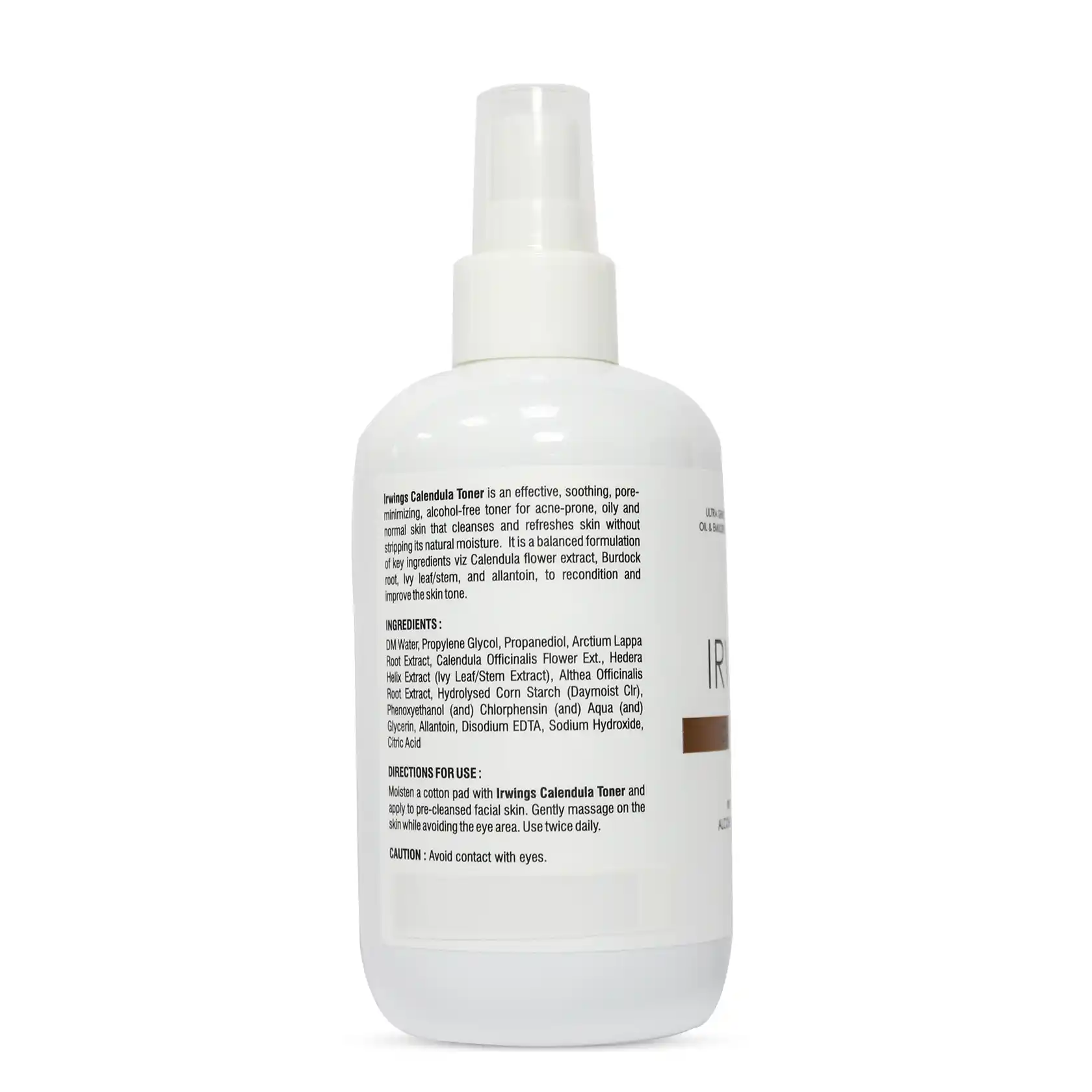 irwings calendula toner backside image