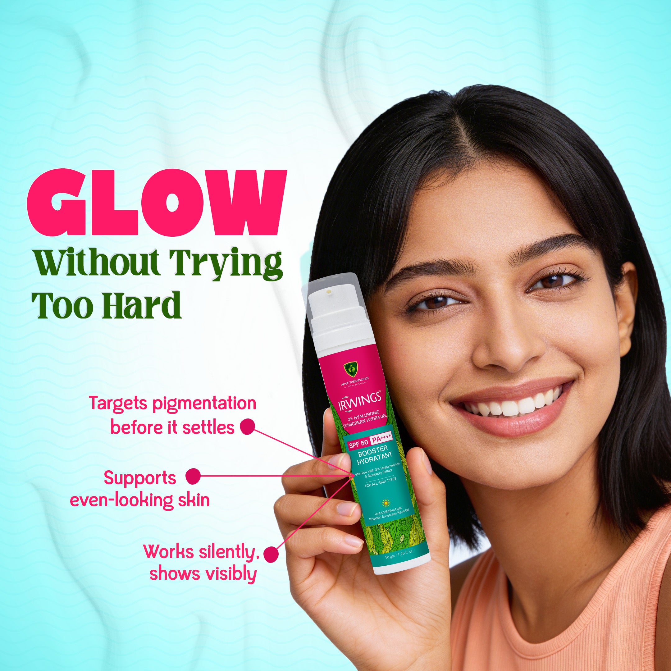 Irwings 2% Hyaluronic Acid Sunscreen Hydra Gel SPF 50 PA++++ - Klaycart