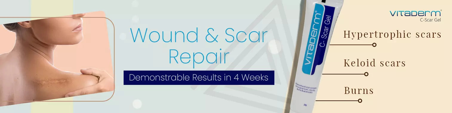 wound and scar repair with vitaderm c scar gel