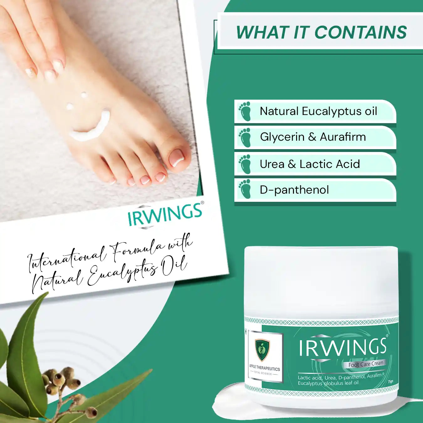 Irwings Foot Care Cream with eucalyptus oil