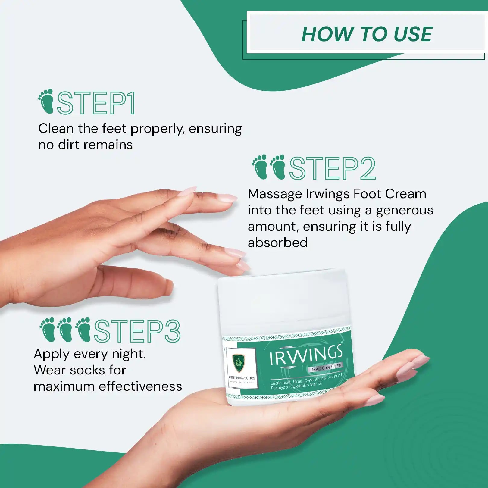 how to use Irwings Foot Care Cream