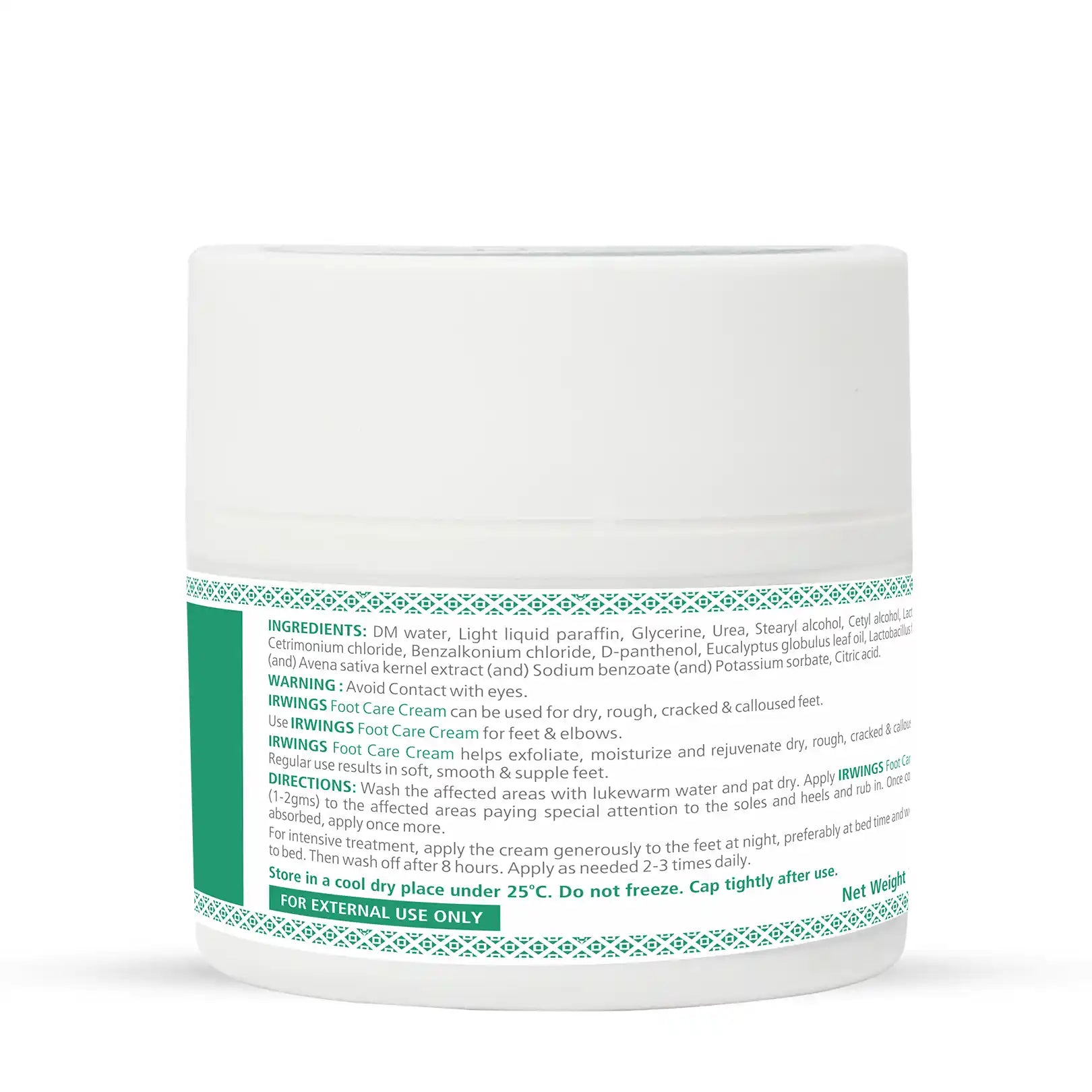 Irwings Foot Care Cream backside